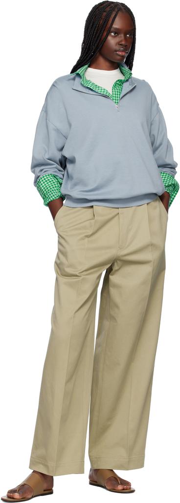 AURALEE WASHED FINX CHINO ONE-TUCK PANTS