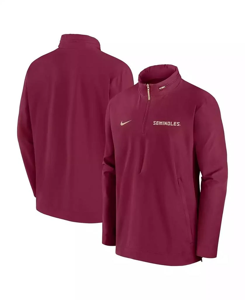 NIKE Men's Garnet Florida State Seminoles Sideline Coaches Quarter-Zip Jacket 1