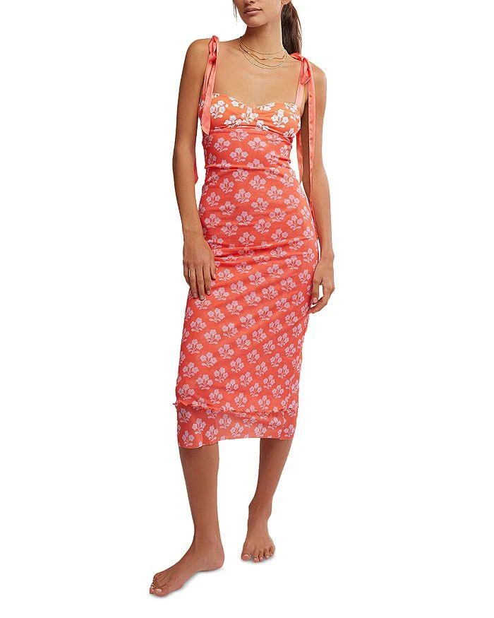 Free People Printed Got Glam Slip Midi Dress 1