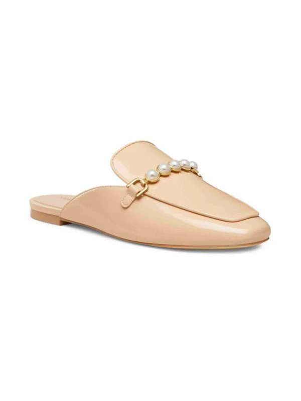 Stuart Weitzman Perla Pearl-Studded Patent Leather Flat Mules 4