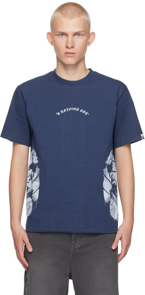 Bape Navy Tattoo Side Big Ape Head T-shirt 1