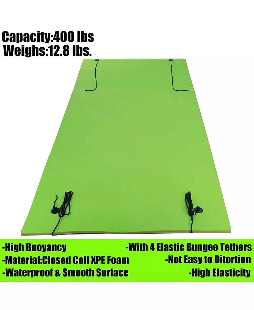 HALLOLURE Green Water Floating Mat Foam Pad, 13x5FT Bouncy Tear-Resistant XPE Foam 7