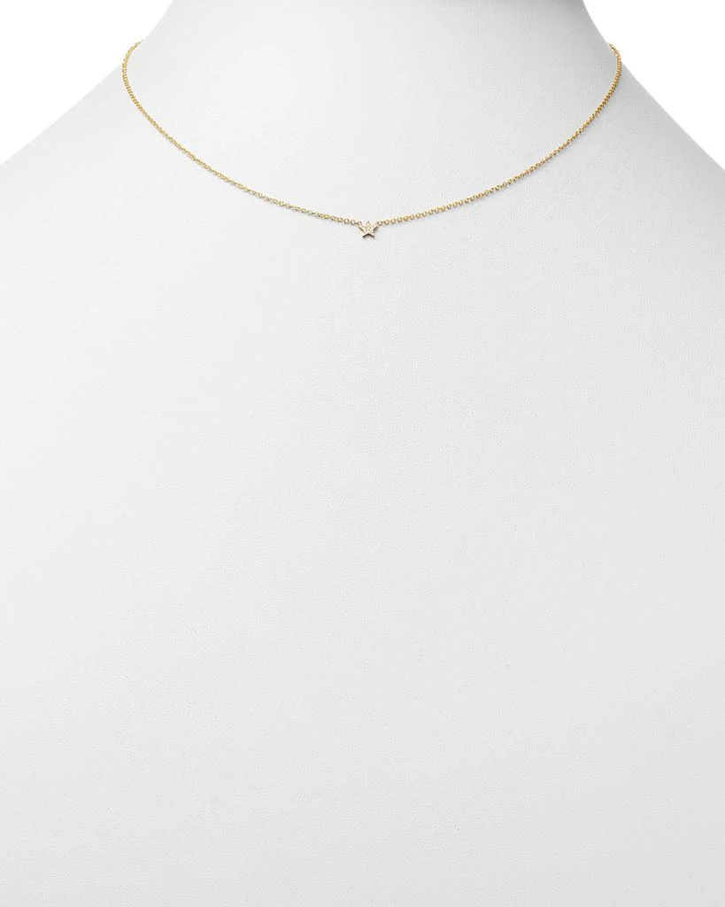 Zoe Chicco 14K Yellow Gold Itty Bitty Diamond Star Pendant Necklace, 16" 2