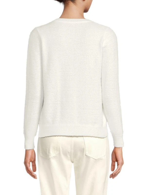NANETTE nanette lepore Chain Trim Eyelash Cardigan 2