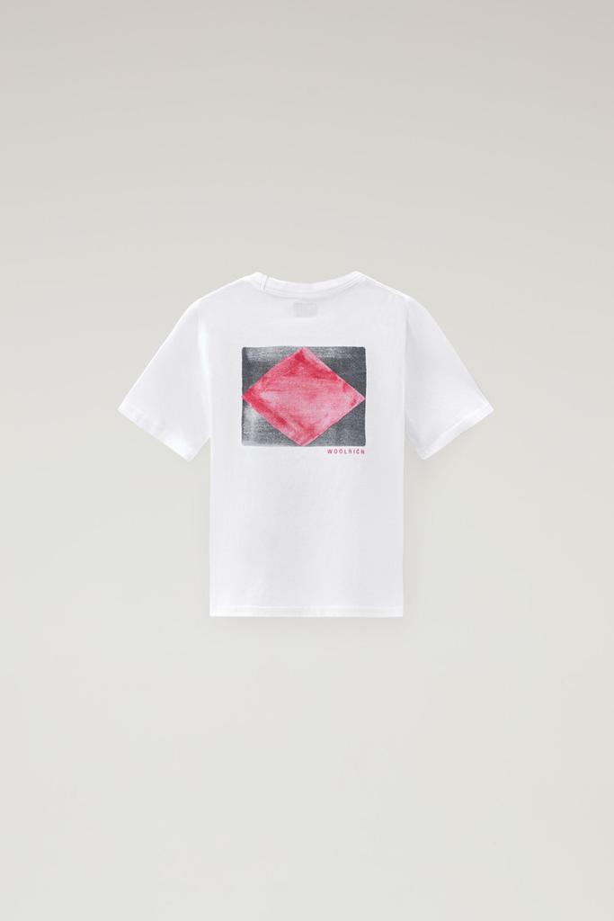 Woolrich Boys' Pure Cotton T-Shirt with Print - Boys - White