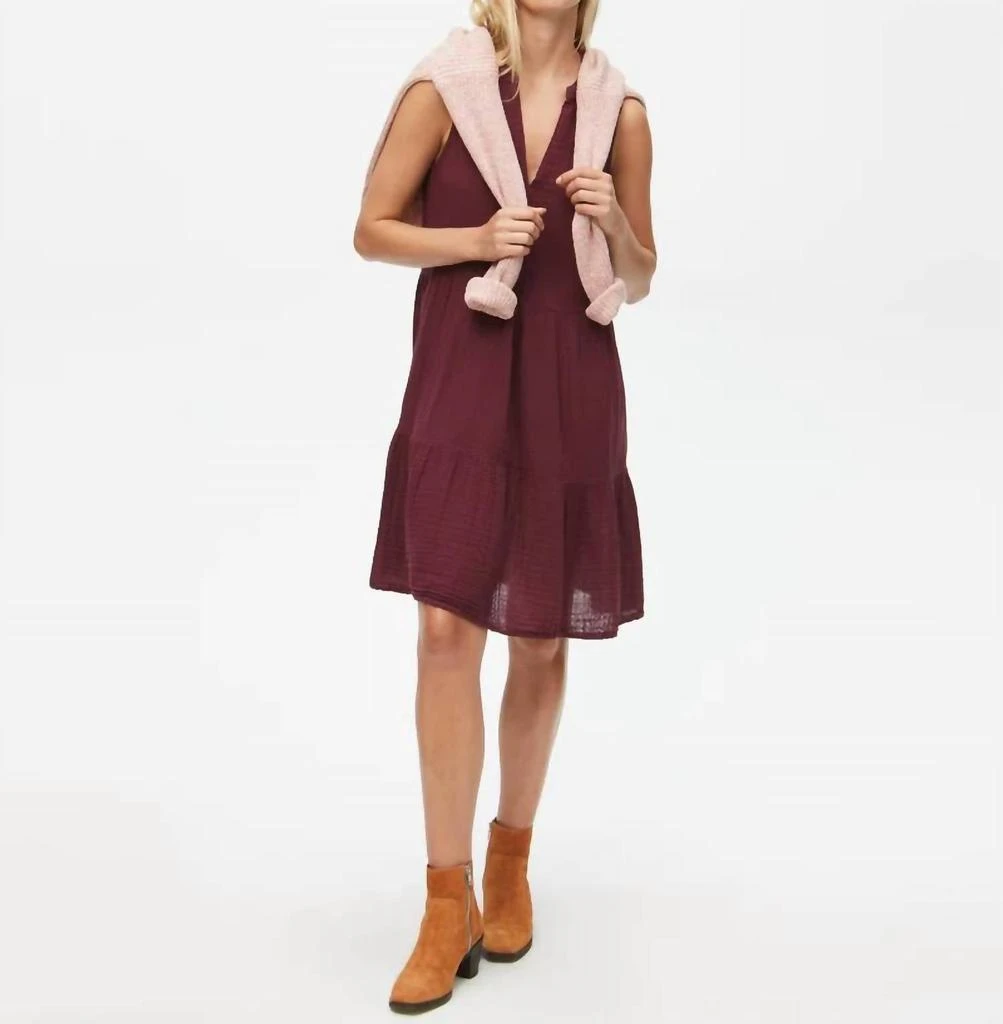 Michael Stars Daisy Double-Gauze Dress In Purple 1