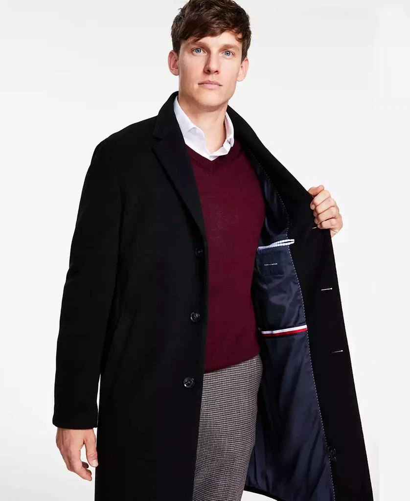 Tommy Hilfiger Men's Addison Wool-Blend Trim Fit Overcoat 3