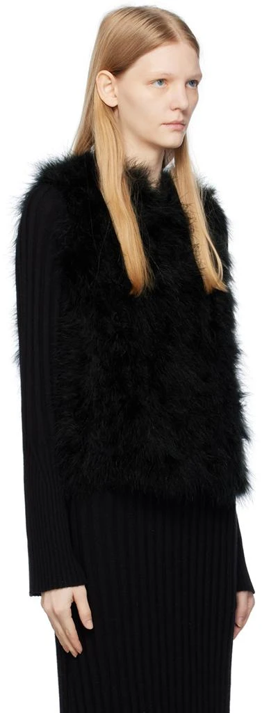 Yves Salomon Black Round Neck Feather Vest 2