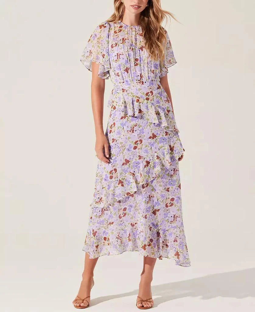 ASTR Women's Floramae Floral Ruffle-Trim Midi Dress 1