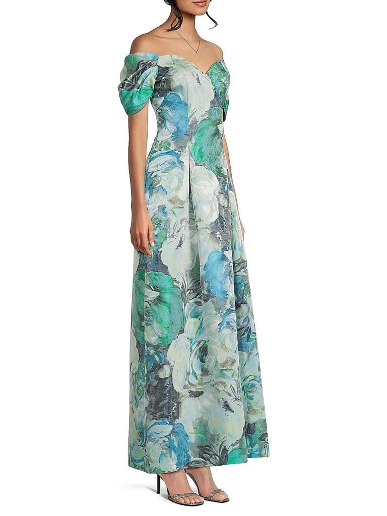 Aidan Mattox Floral Jacquard Gown 4