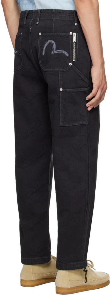 Evisu Black Seagull Cargo Pants 3