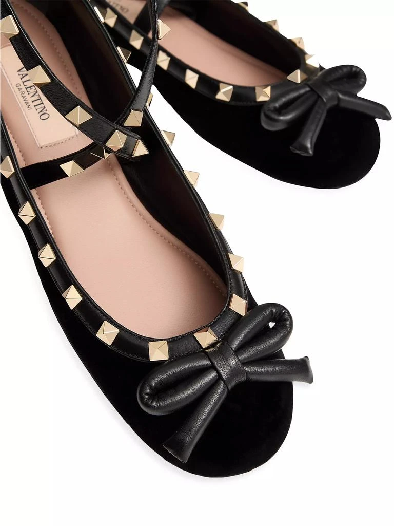Valentino Rockstud 5MM Velvet Ballerina Flats 5