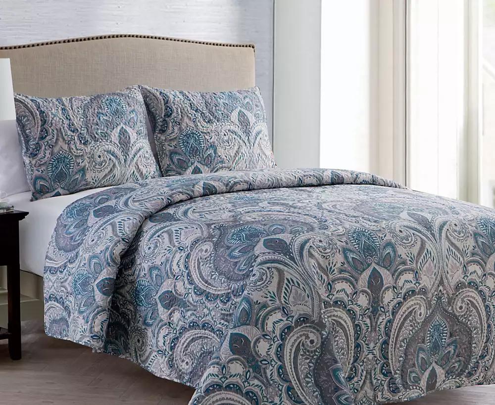 VCNY Home Lawrence Pinsonic Rev 3 Piece King Quilt Set