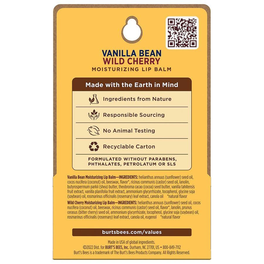 Burt's Bees Lip Balm Pack Wild Cherry and Vanilla Bean 4