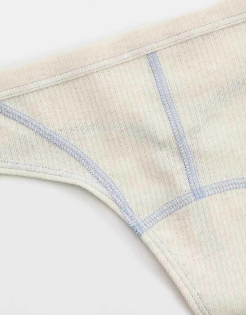 Aerie Superchill Cotton Ribbed Thong Underwear 3