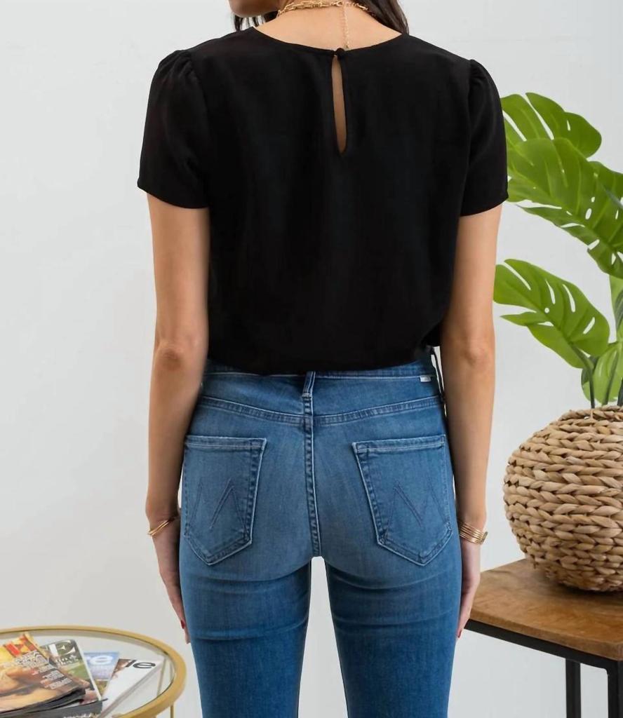 Blu Pepper Blu Pepper - Short Sleeve Center Pleated Blouse
