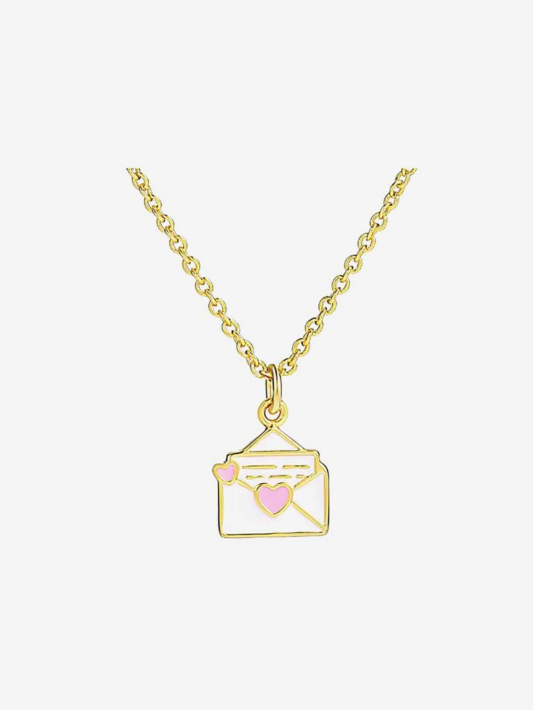 Secret Spoils Secret Spoils Girls White Envelope Necklace in Gold (40cm)