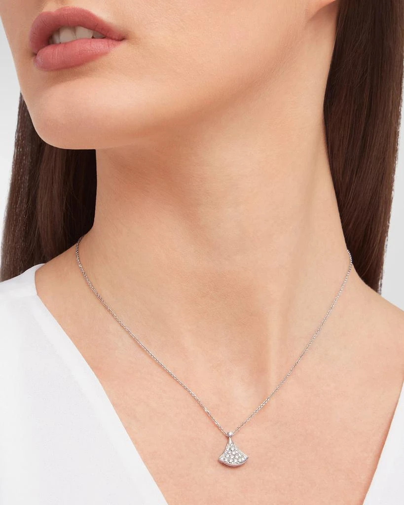 BVLGARI Bulgari Bulgari Pavé diamond top charm Necklace Pendant jewelry Yellow Gold 9.8g