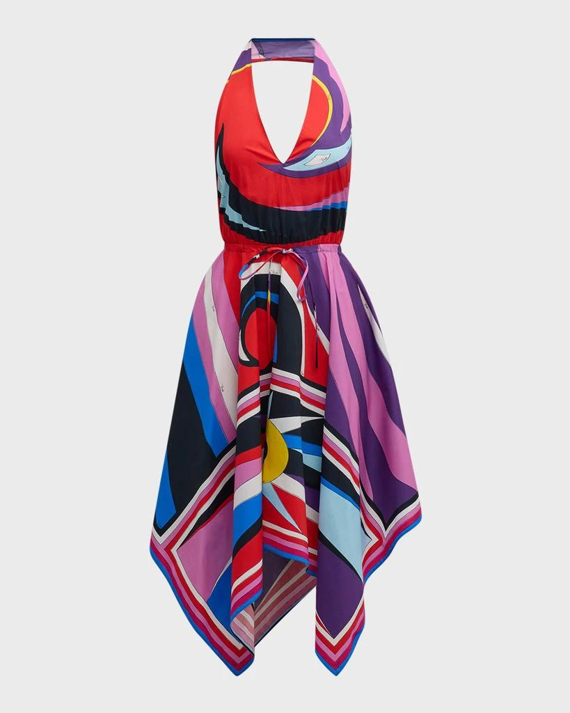 EMILIO PUCCI Abstract-Print Halter Handkerchief Dress 1