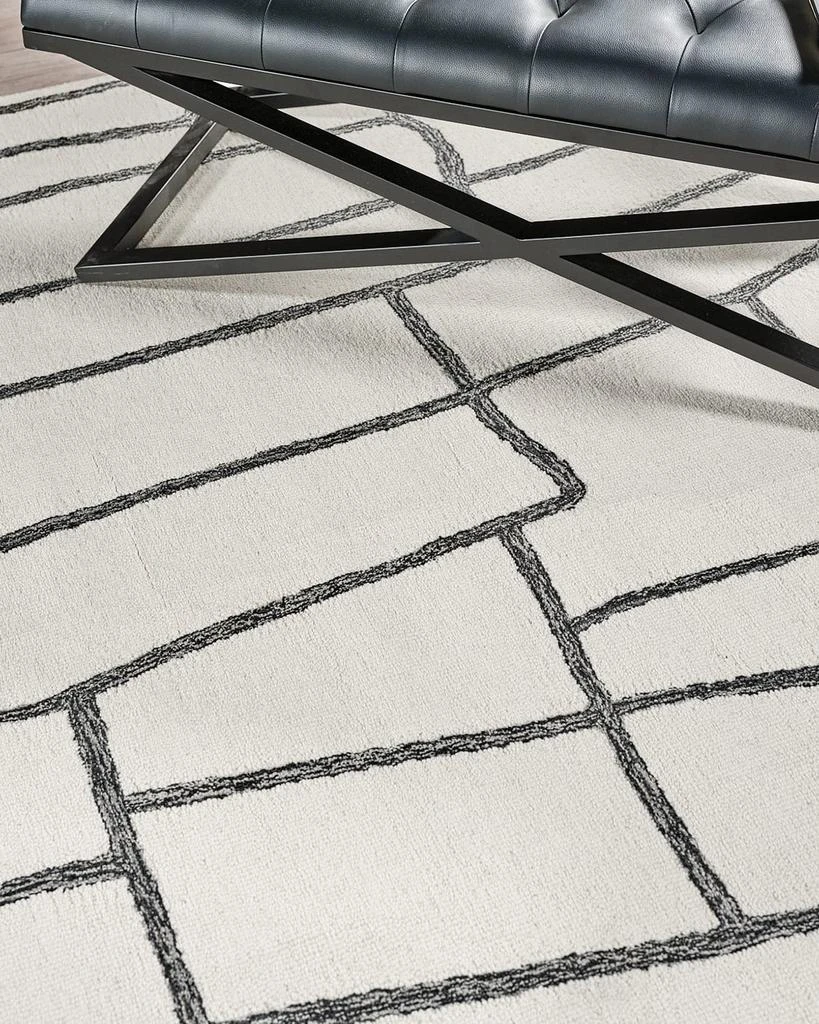 Exquisite Rugs Tangiers Hand-Tufted Ivory/Black Rug, 9' x 12' 6