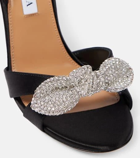 Aquazzura Very Bow Tie 105 embellished satin sandals 6