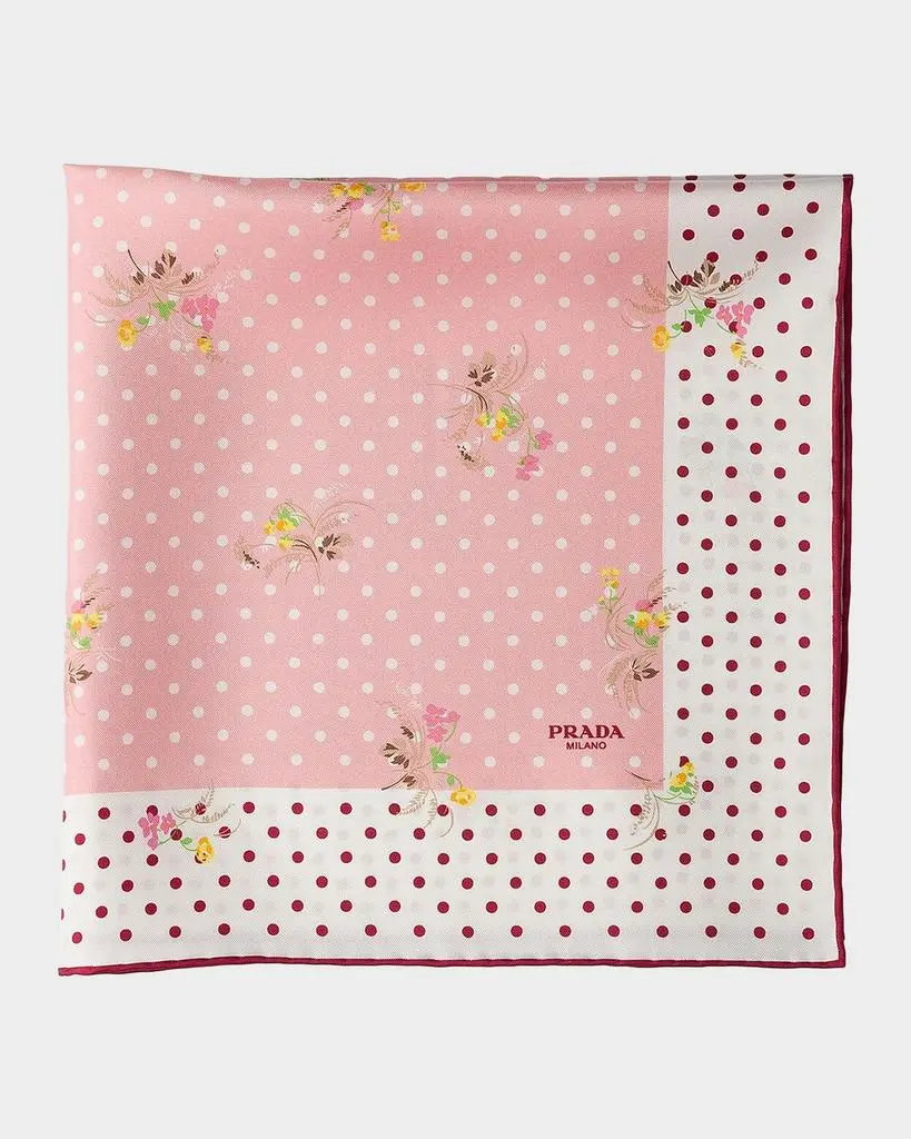 Prada Printed Silk Twill Scarf