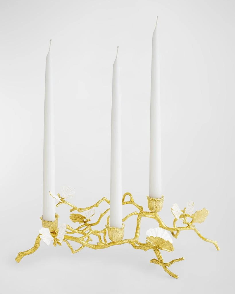 Michael Aram Butterfly Ginkgo White 
Gold Low Candleholders 4