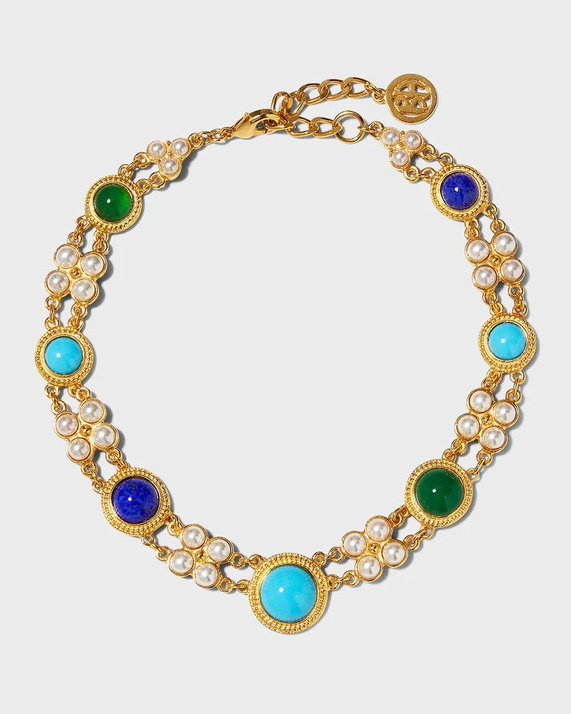 BEN-AMUN Short Multi-Stone Bezel Necklace