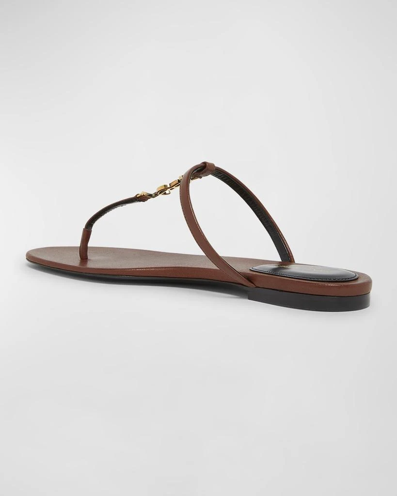 Yves Saint Laurent Cassandra Leather YSL Thong Sandals 3