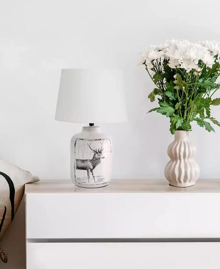 Creekwood Home 17.8" Ceramic Vintage Farmhouse Accent Table Lamp 4