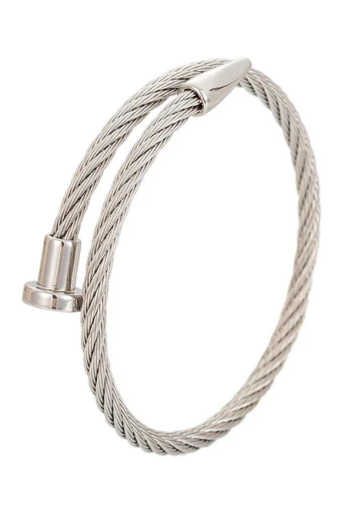EYE CANDY LOS ANGELES Men's Leo Titanium Spike Cuff Cable Bracelet 1
