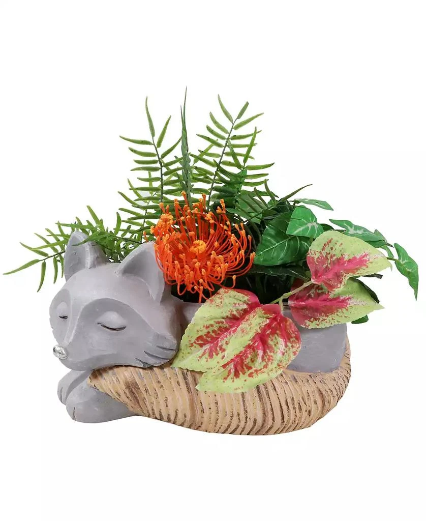 Sunnydaze Decor Finley the Fox Planter Statue - Indoor/Indoor Decorative Figurine - 12" 8