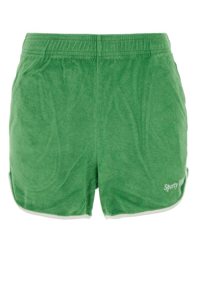 Sporty & Rich Sporty & Rich Logo Detailed Elasticated Waistband Shorts