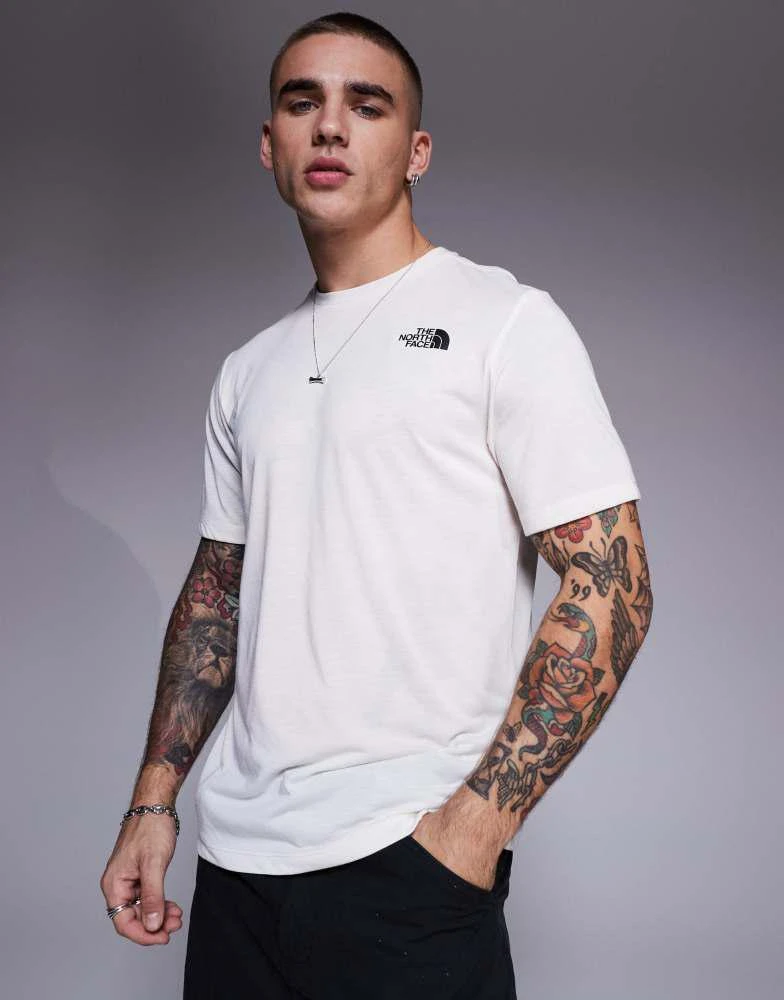 The North Face The North Face Foundation mountain backprint t-shirt in off white 3