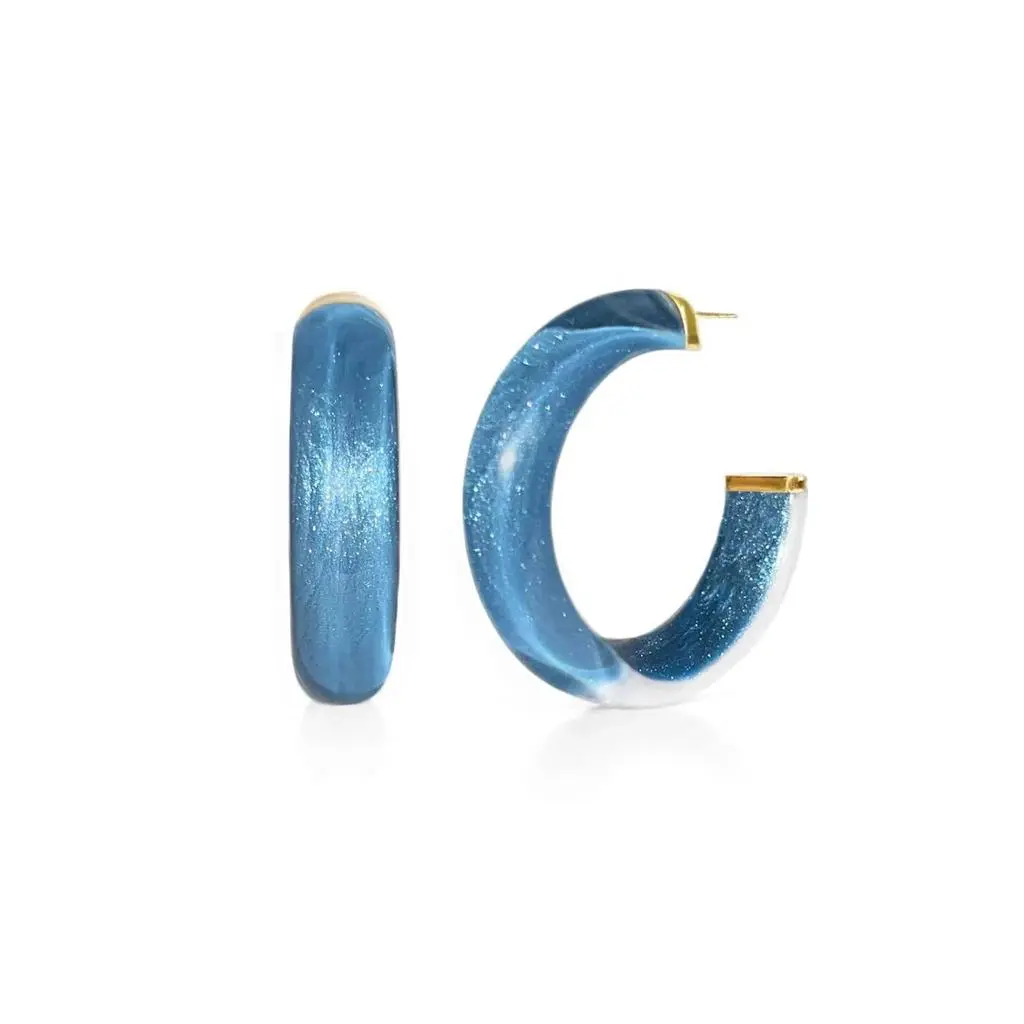 Gold & Honey Gold & Honey - Women's Small Illusion Lucite Hoop Earrings