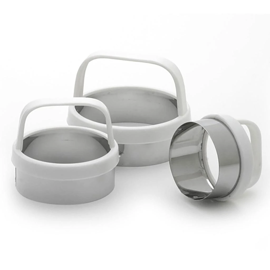 Norpro Biscuit/Cookie Cutters, Set of 3 – Stainless Steel, Round, Fluted 
Straight Edge