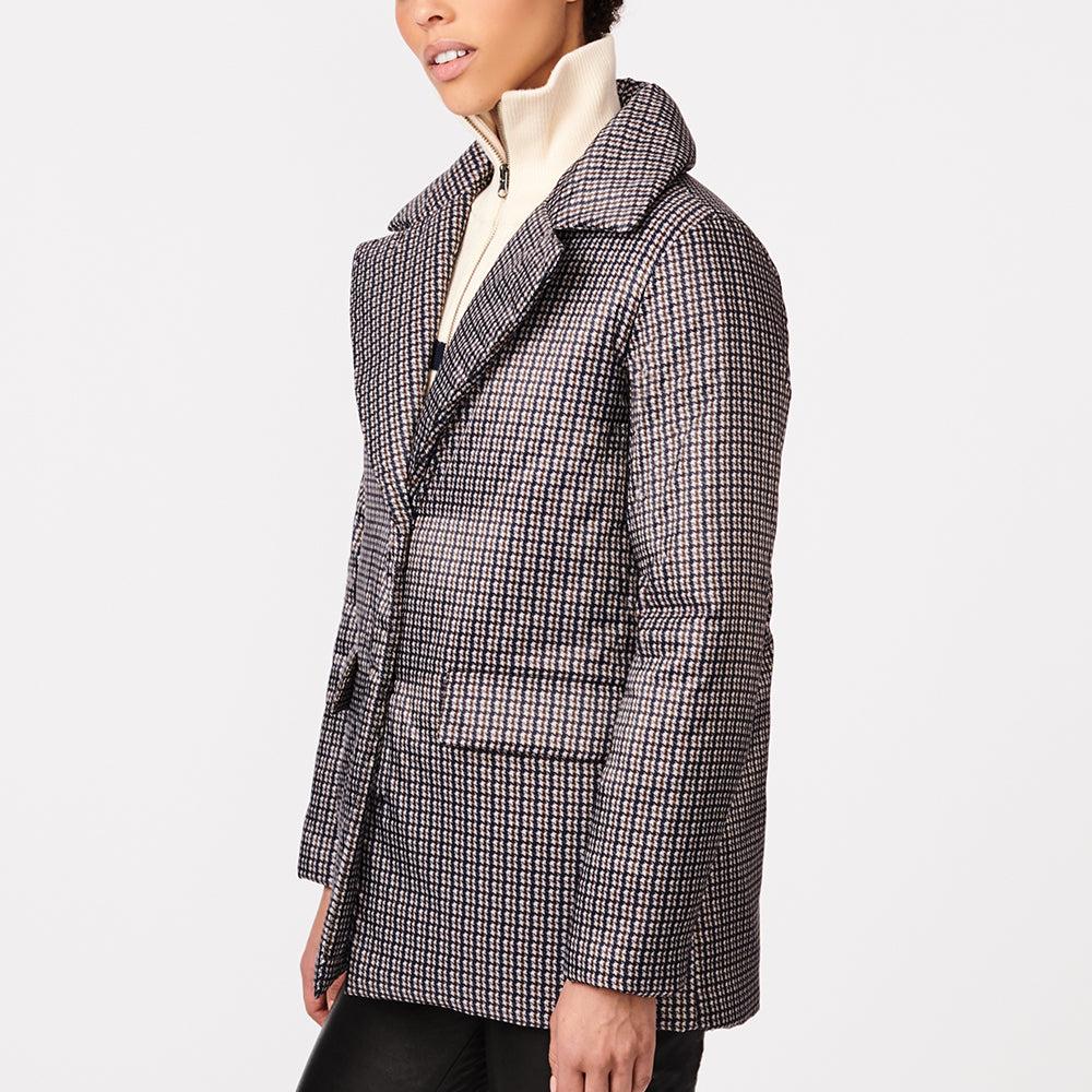 Bernardo Manhattan Mini Plaid Blazer Puffer Jacket