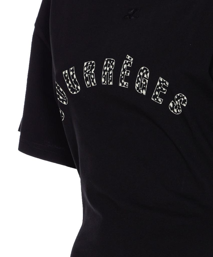 【関税&送料込】Courreges Fitted T-Shirt With Print Courrèges Courrèges Fitted Printed T-Shirt Black XS - T