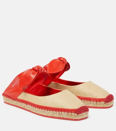 Jimmy Choo Reka leather and raffia espadrilles 1