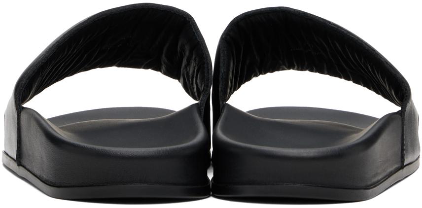 サンダル RHUDE Men Sandals Black RHPS24FO06619669 1669 Rhude Black Leather Pool Slides - Sandals - BeyondStyle