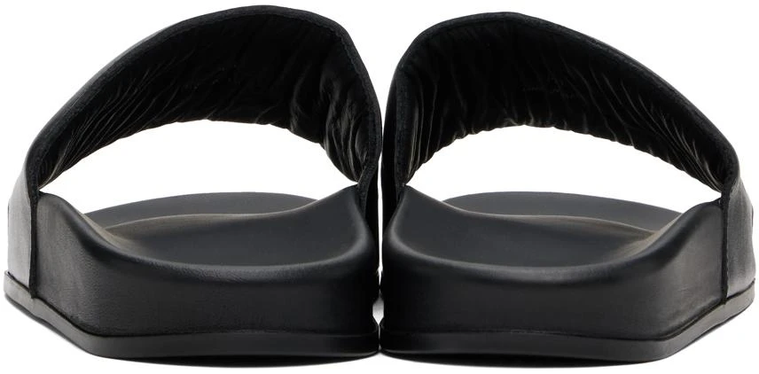 Rhude Black Leather Pool Slides 2