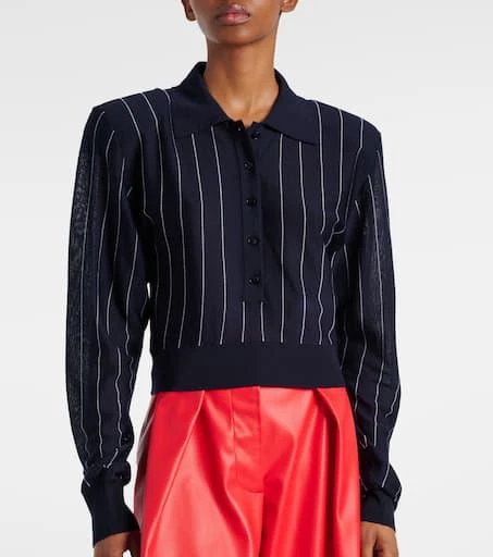 Stella McCartney Pinstripe wool polo sweater 6