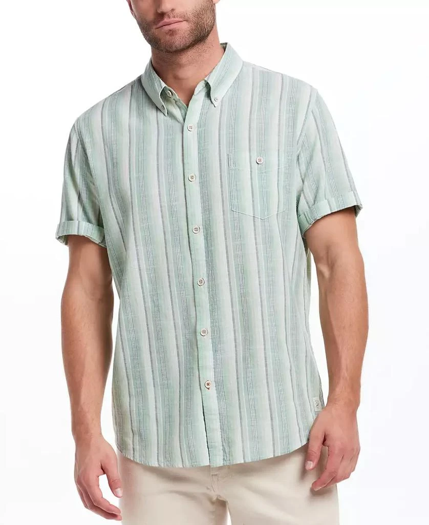 Weatherproof Vintage Men
s Regular-Fit Textured Stripe Button-Down Shirt 1