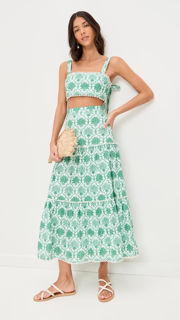 SAYLOR Kaitlin Palm Midi Skirt Set