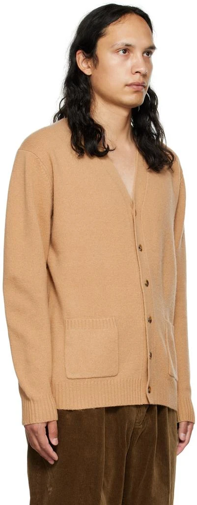 BEAMS PLUS Beige 7G Elbow Patch Cardigan 2