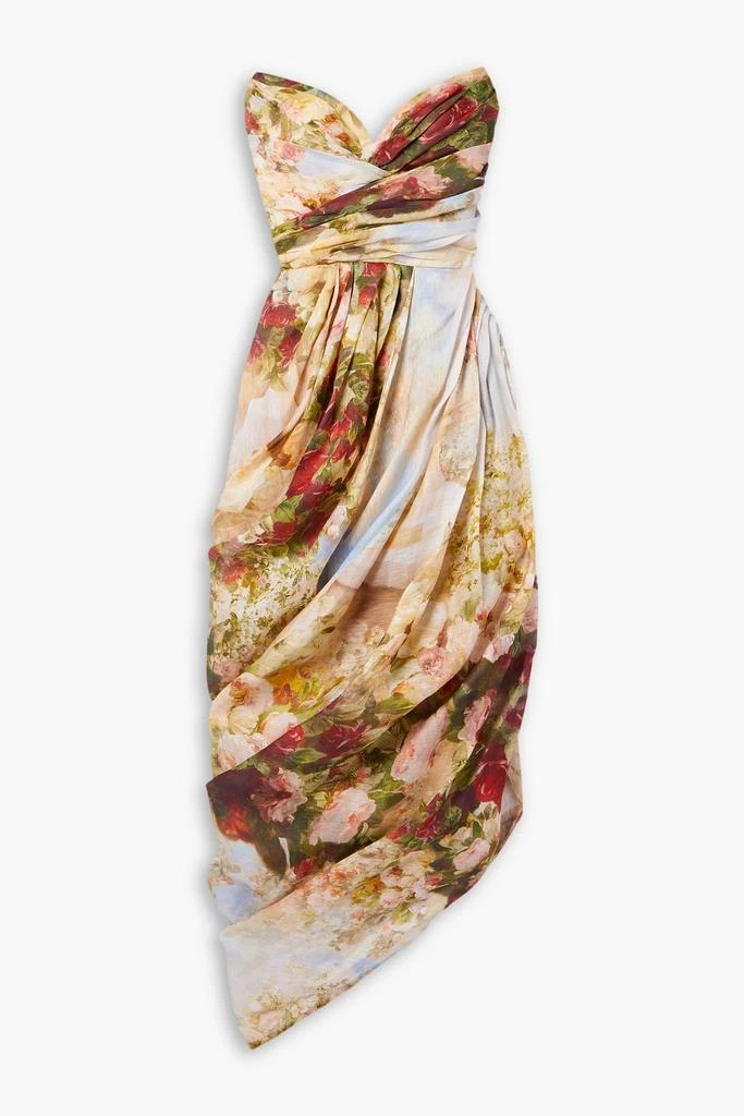 knee length dresses for ladies Luminosity Floral Linen Midi Dress by Zimmermann for Hire