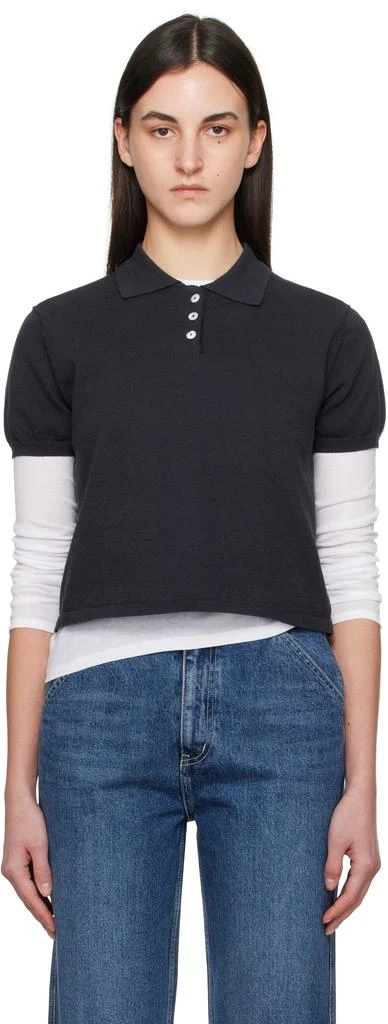 Nothing Written Navy Cotton Knit Polo 1
