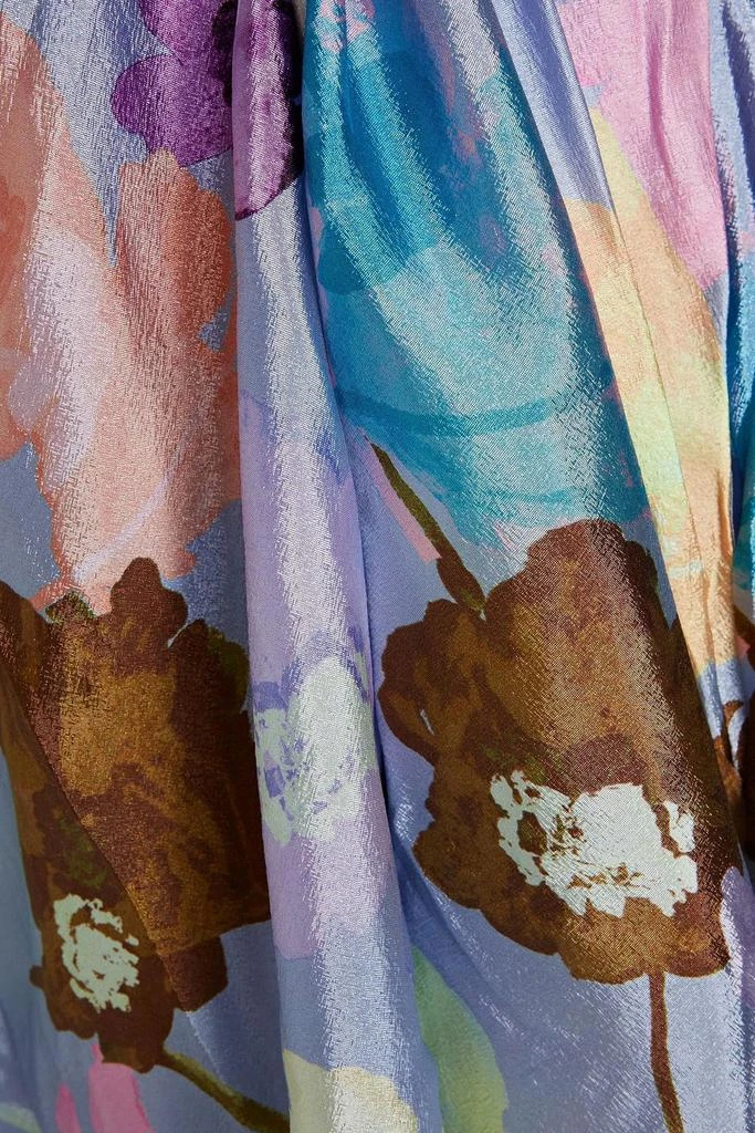 Stine Goya Elisabeth floral-print gathered satin-crepe midi dress 4