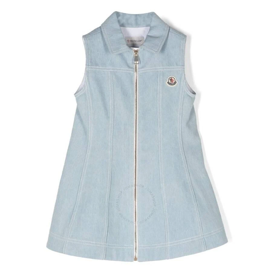 Moncler Girls Sleeveless Mini Denim Dress 1
