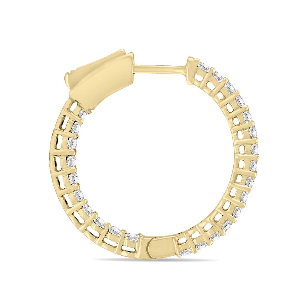 SSELECTS 1 Carat Tw Round Lab Grown Diamond Hoop Earrings In 14K Yellow Gold